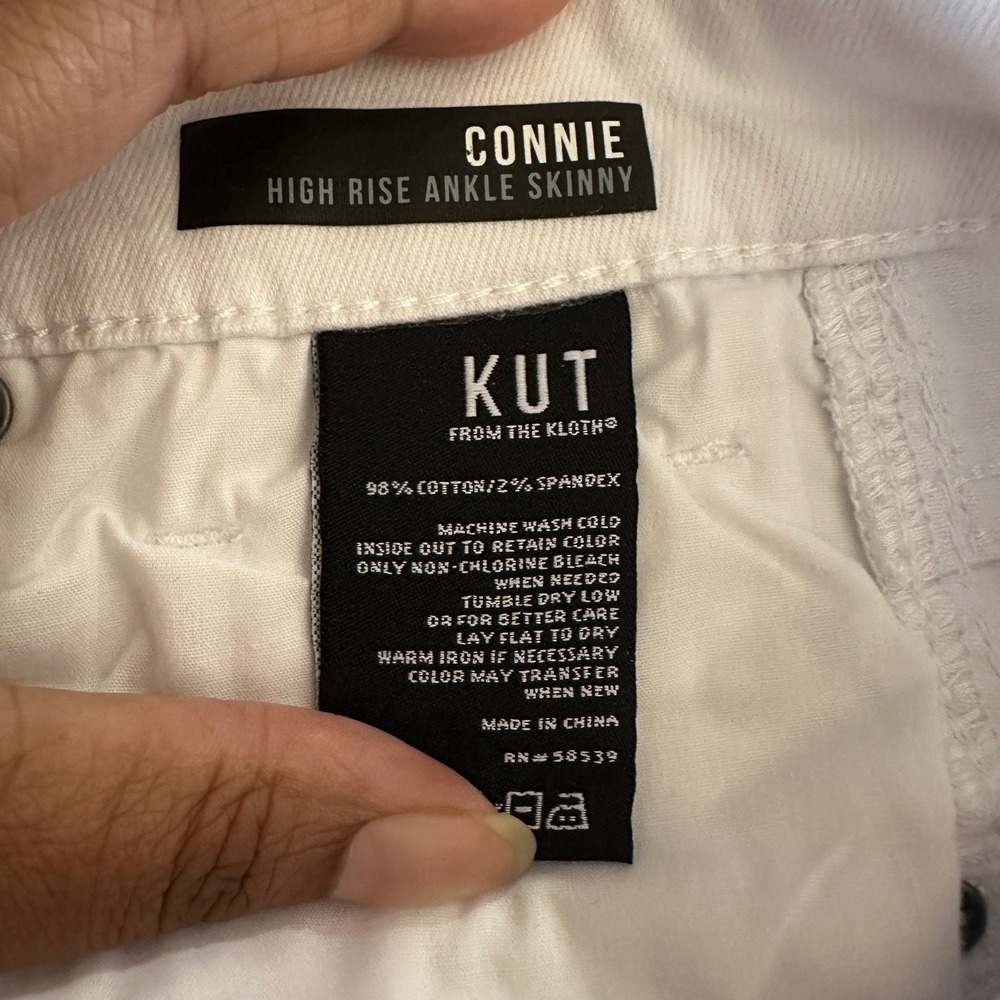 Kut from the Kloth Connie High Rise Ankle Super Skinny Jean‎ Size 8 Optic White - Picture 5 of 9